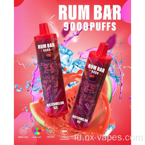 Jual panas asli rum bar 9000 vape sekali pakai